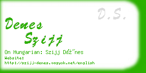 denes szijj business card